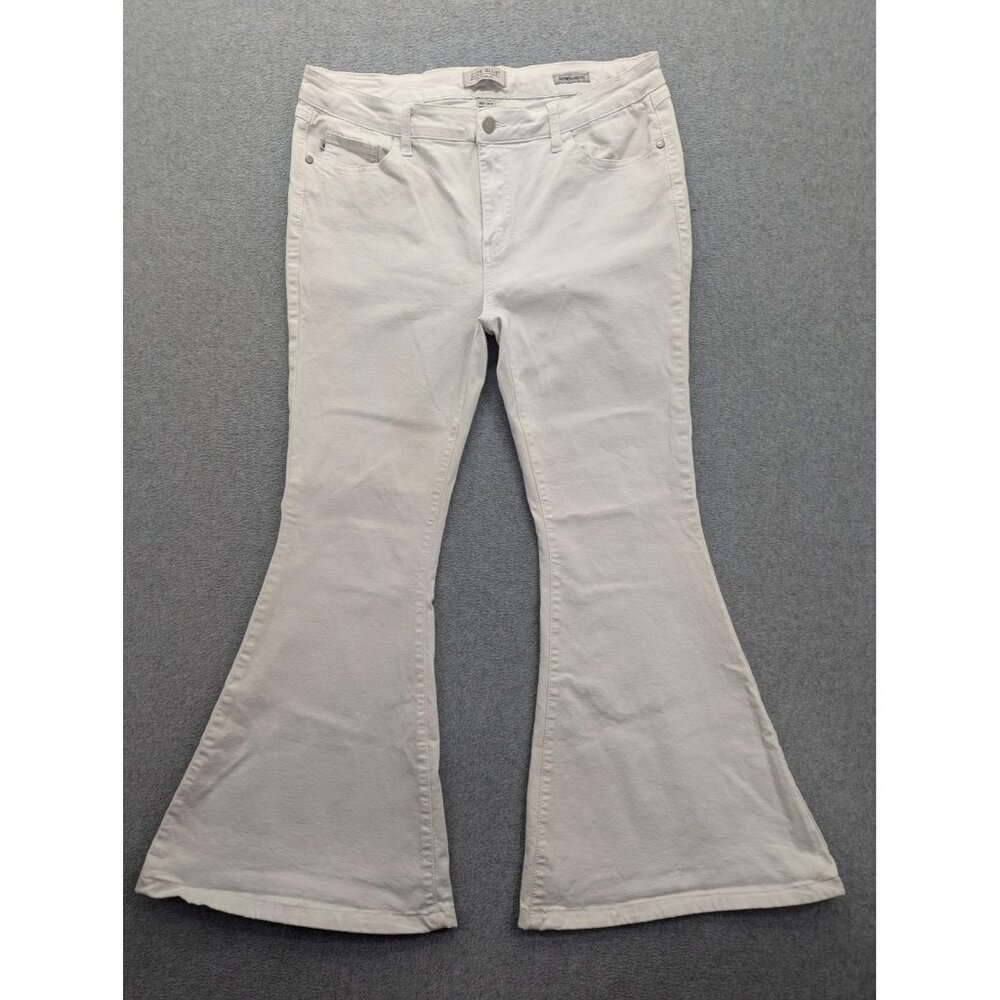 Judy Blue Jeans Womens 15/32 White Superflare Fit Stretch Bell Bottom JB4932